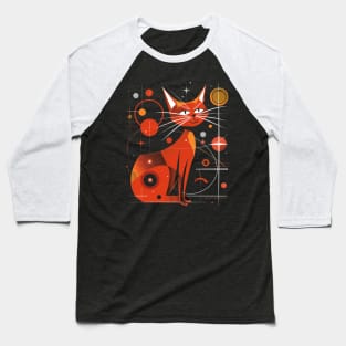 Mid Century Modern CAT Colorful Ceramics Baseball T-Shirt